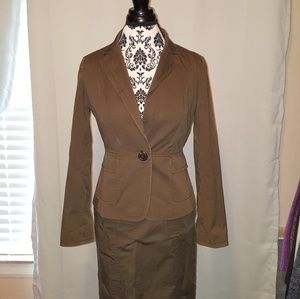 Talbots Olive Green Skirt Suit